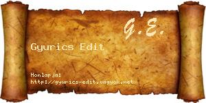 Gyurics Edit névjegykártya
